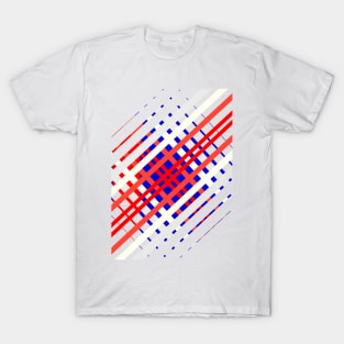 Red And Blue Lines Seamless Pattern Geometric T-Shirt